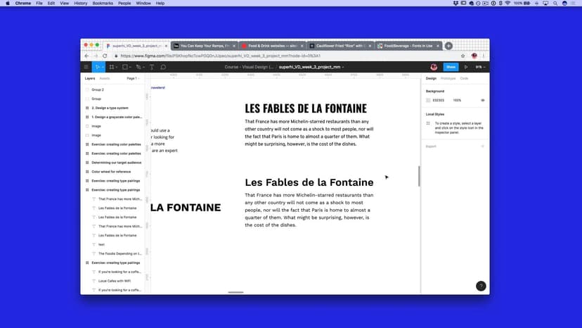 Exercise: Choosing typography for foodies