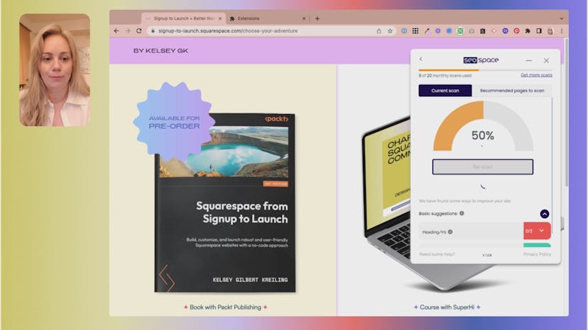 Time to optimize your website for SEO! In this lesson, we’re taking a tour of the SEO features in Squarespace and shares three key areas to focus on for better visibility and searchability.