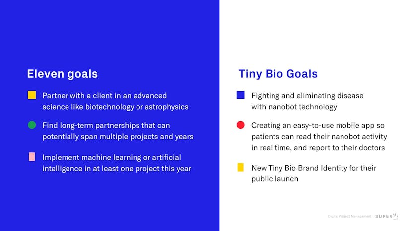 Tiny Bio goals