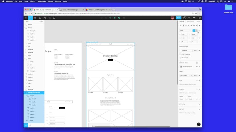 Home page wireframe: finishing up