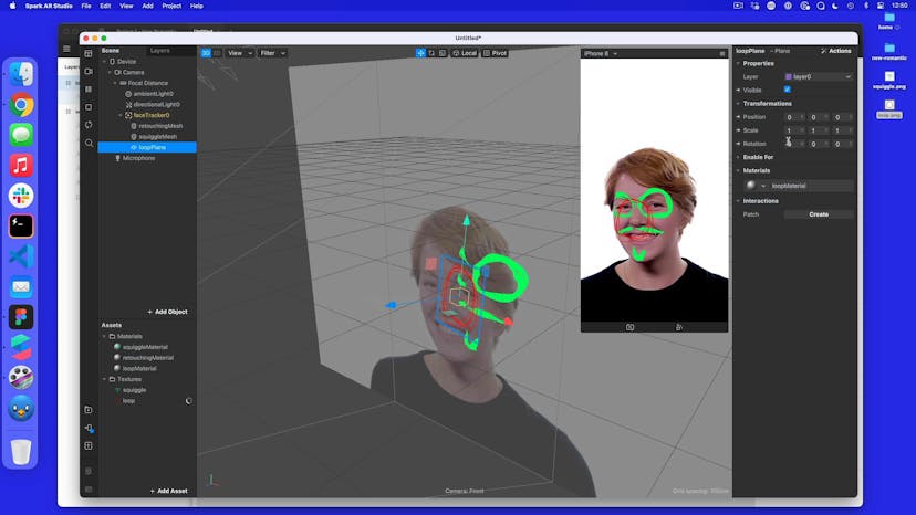 Adding a plane to the face tracker