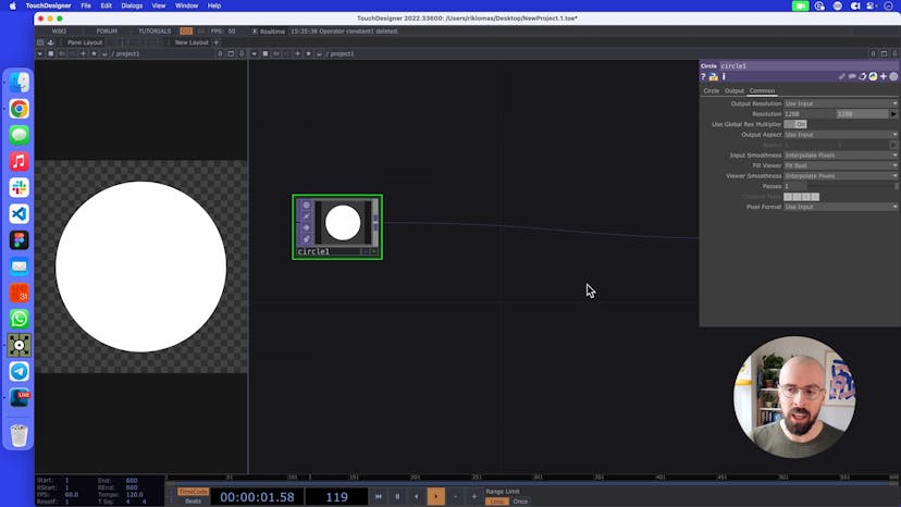 We could create our own shapes in an image program but luckily TouchDesigner has a bunch of defaults we can use quickly!